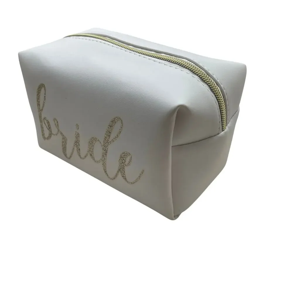 Jade & Deer Vegan Leather Bride Cosmetic Zipper Bag NWT